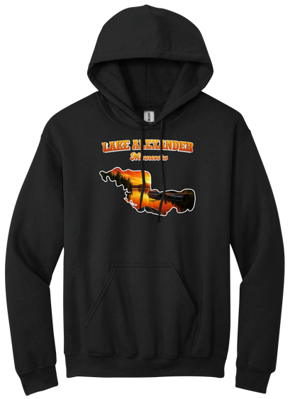 Lake Alexander design on Black hoodie