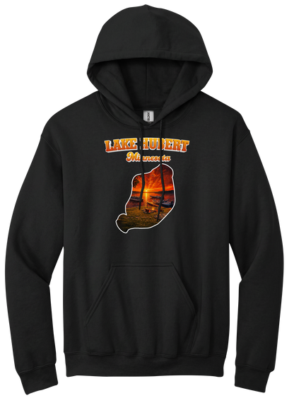 Lake Hubert design on Black hoodie