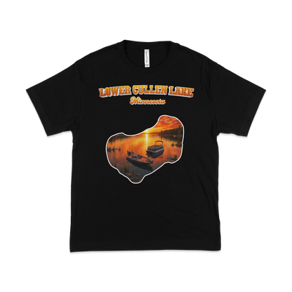 Lower Cullen Lake design on Black T-shirt