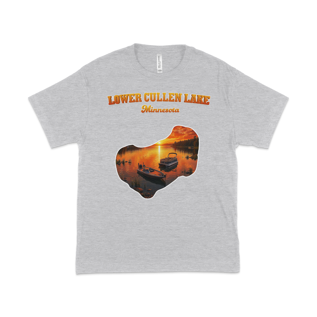 Lower Cullen Lake design on Gray T-shirt