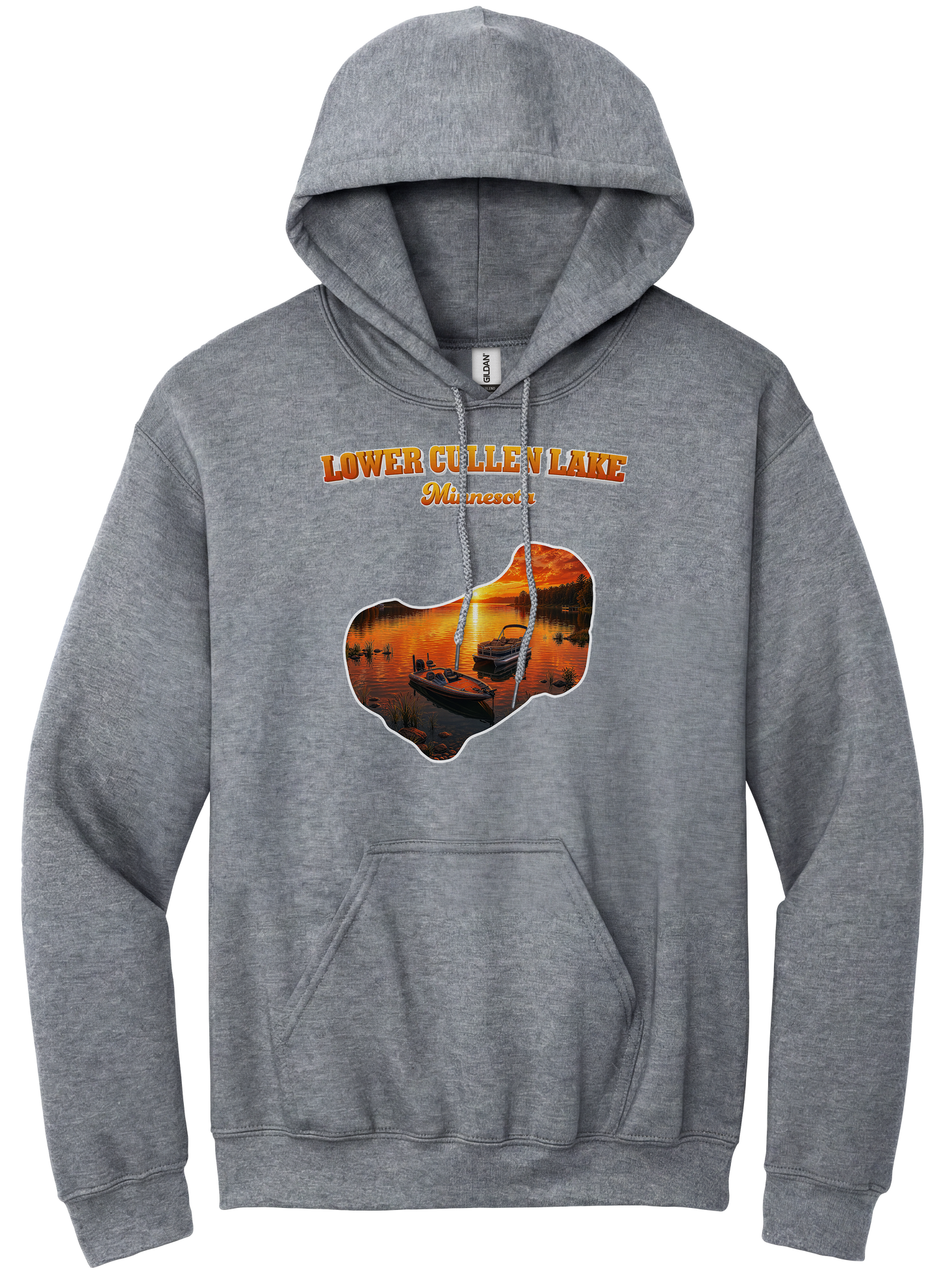 Lower Cullen Lake design on Gray hoodie