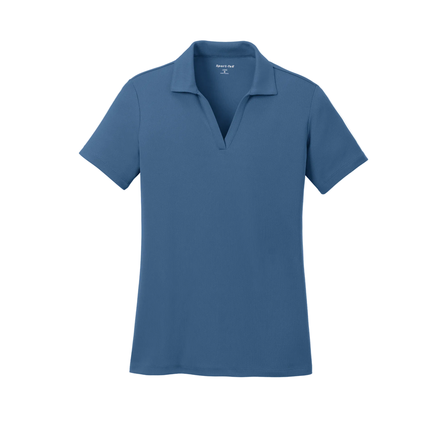 Custom women's Sport-Tek PosiCharge RacerMesh polo in Dawn Blue, front view