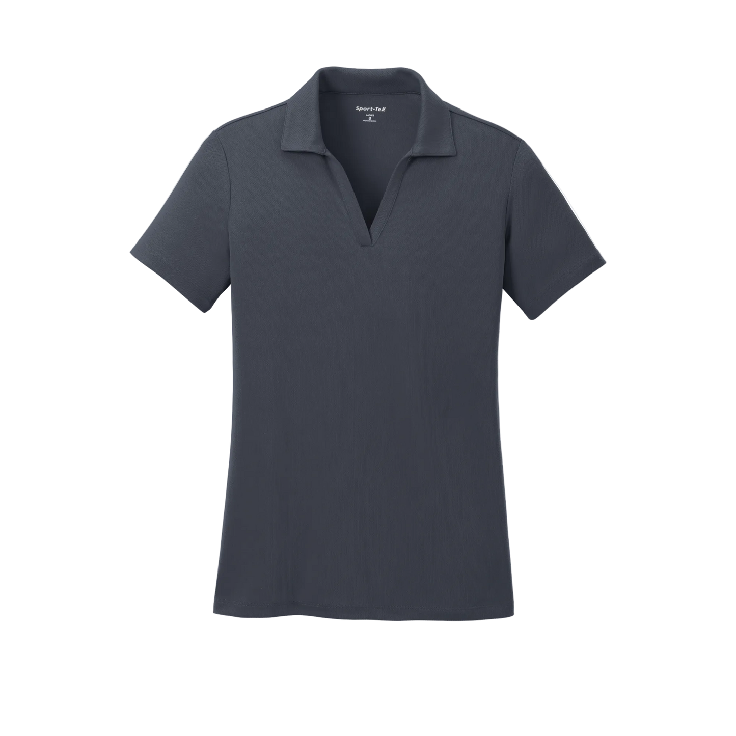 Custom women's Sport-Tek PosiCharge RacerMesh polo in Graphite Gray, front view