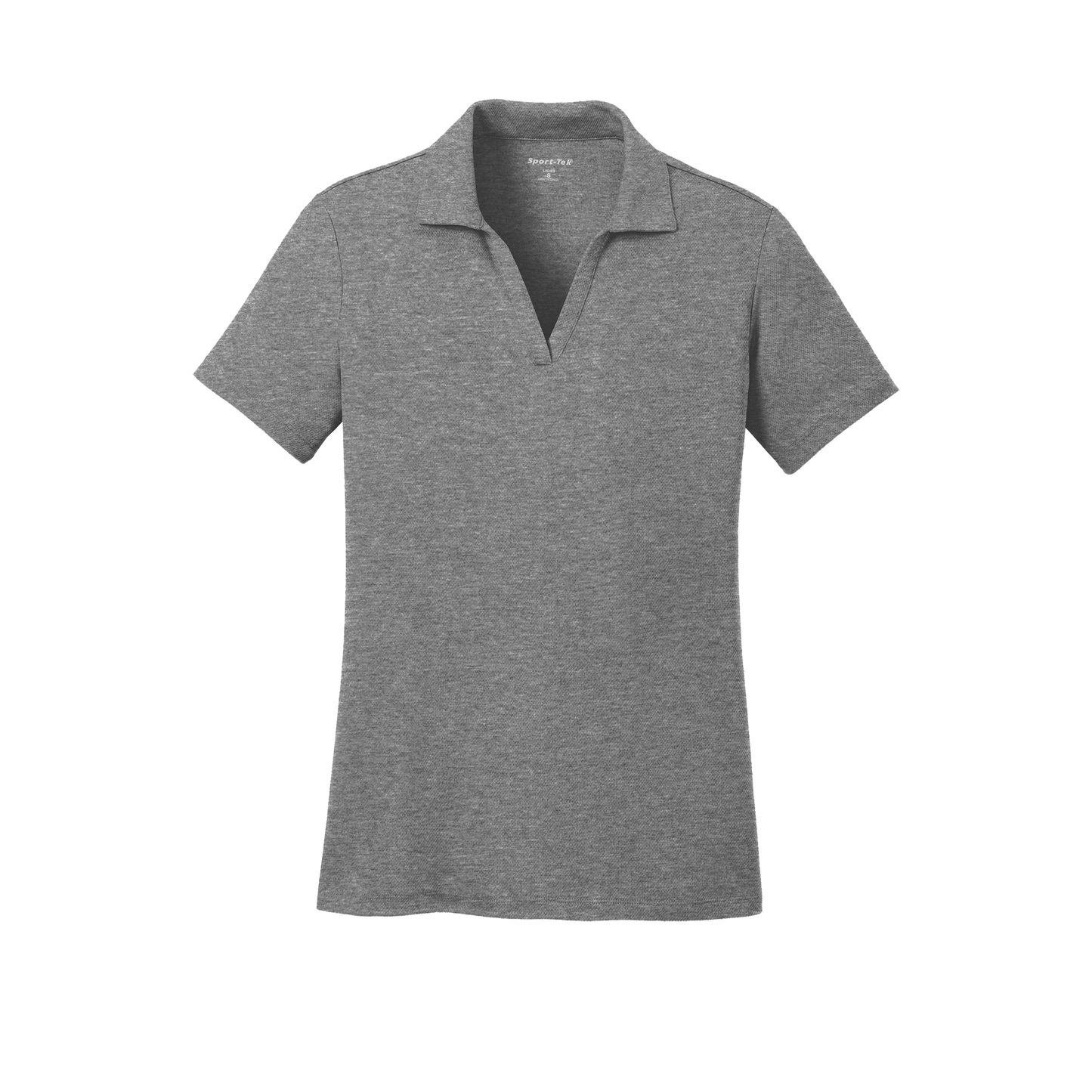 Custom women's Sport-Tek PosiCharge RacerMesh polo in Gray Heather, front view