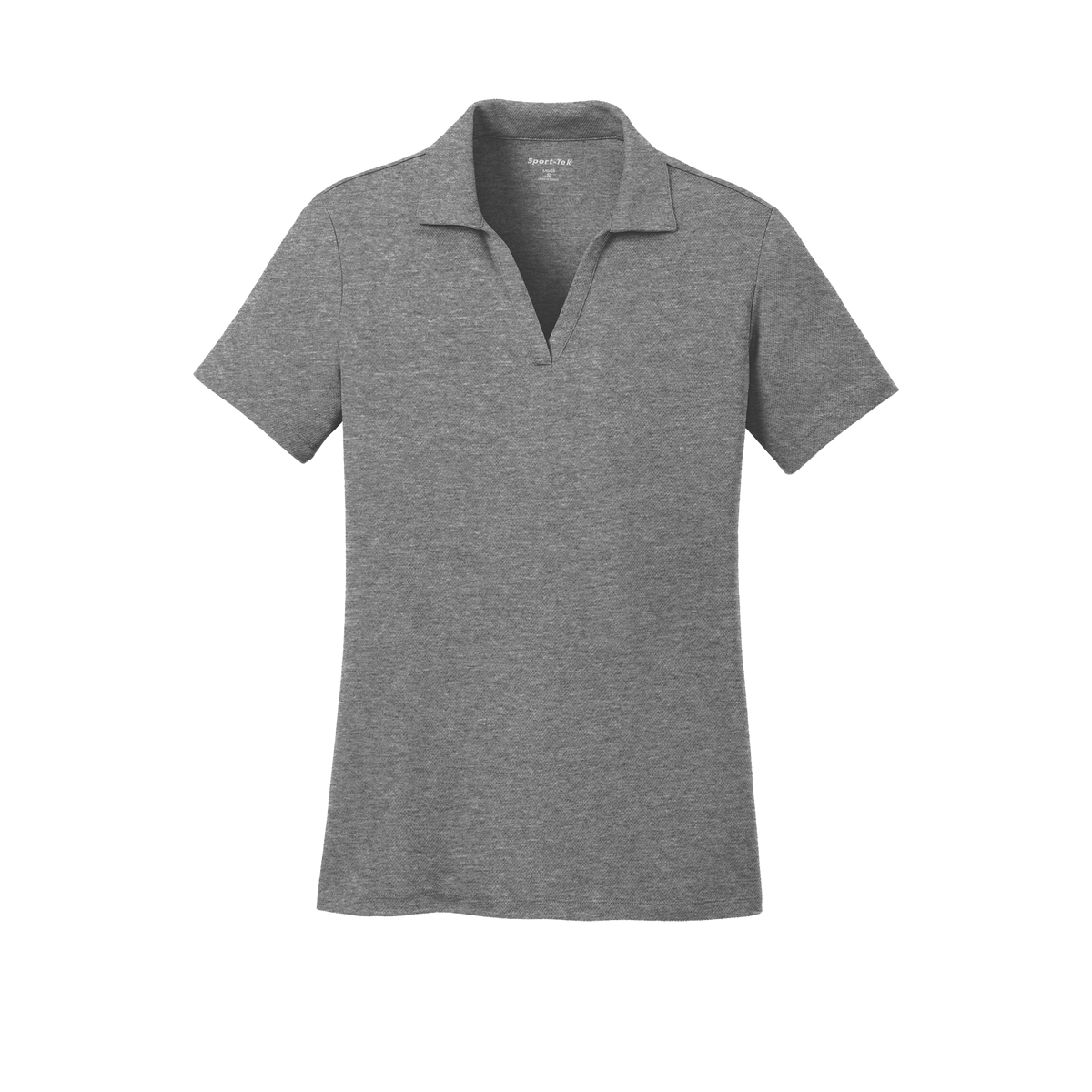 Custom women's Sport-Tek PosiCharge RacerMesh polo in Gray Heather, front view