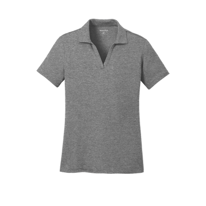 Custom women's Sport-Tek PosiCharge RacerMesh polo in Gray Heather, front view