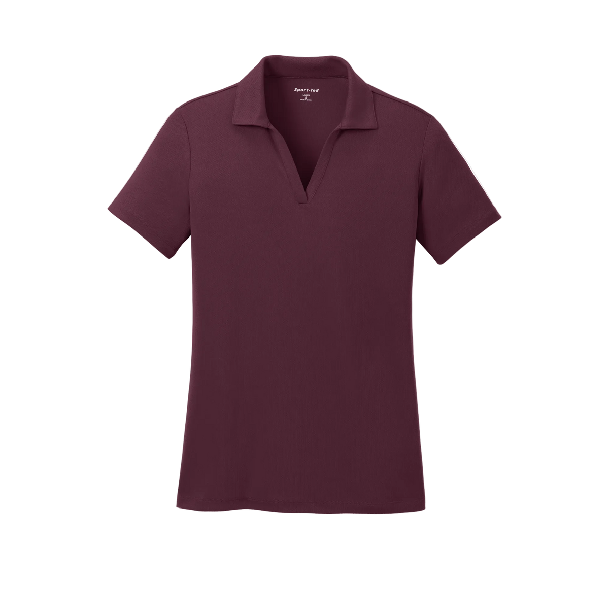 Custom women's Sport-Tek PosiCharge RacerMesh polo in Maroon, front view