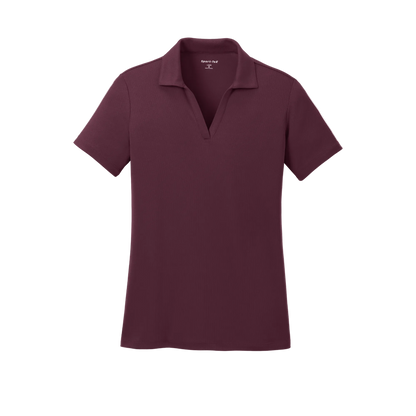 Custom women's Sport-Tek PosiCharge RacerMesh polo in Maroon, front view