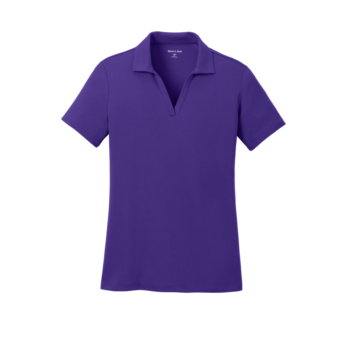 Custom women's Sport-Tek PosiCharge RacerMesh polo in Purple, front view