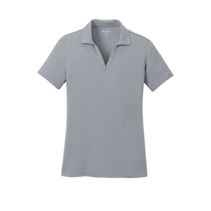 Custom women's Sport-Tek PosiCharge RacerMesh polo in Silver, front view