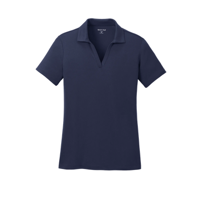 Custom women's Sport-Tek PosiCharge RacerMesh polo in Navy, front view