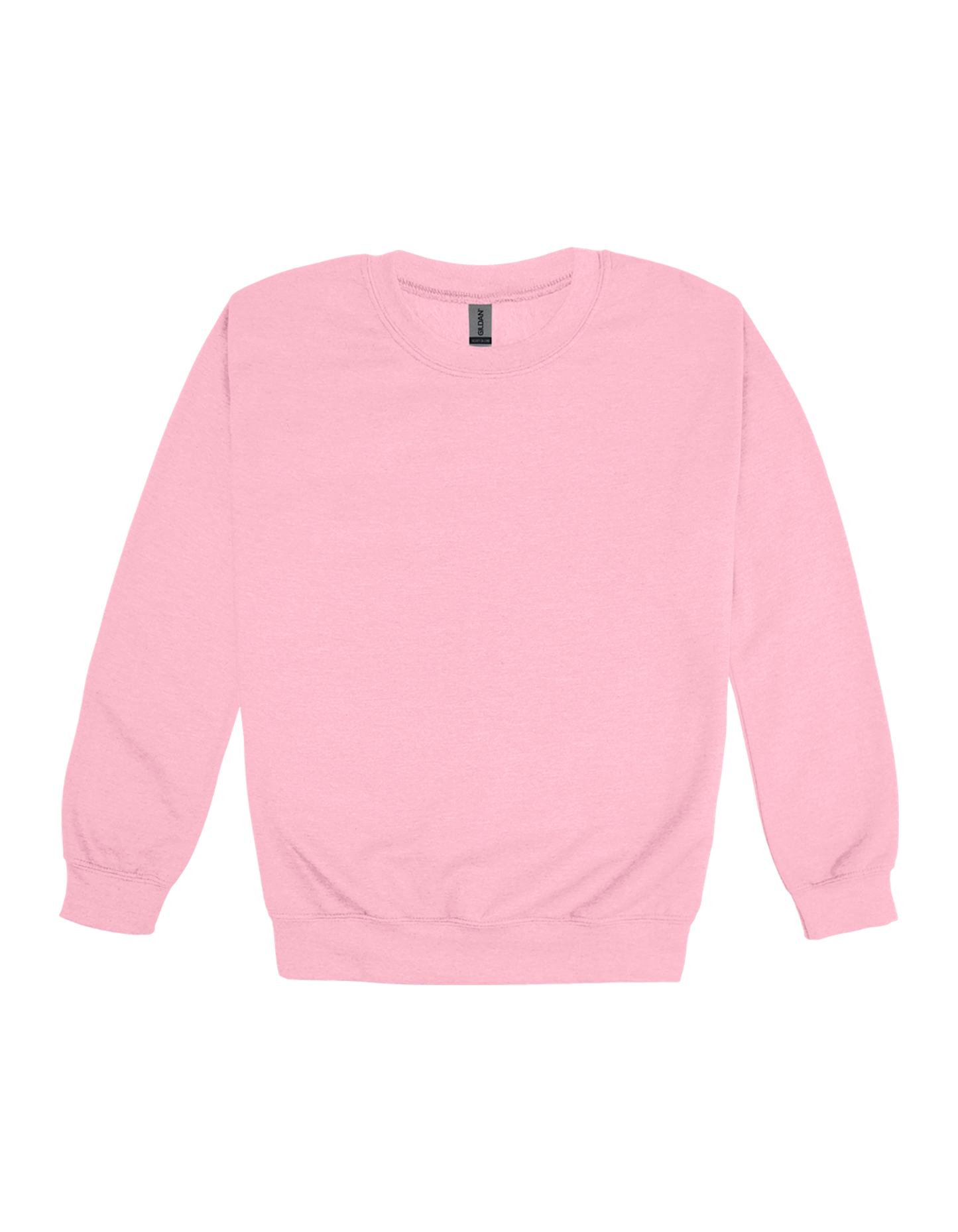 Custom adult Gildan crewneck sweatshirt in Light Pink