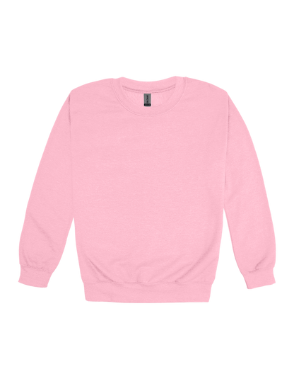 Custom adult Gildan crewneck sweatshirt in Light Pink