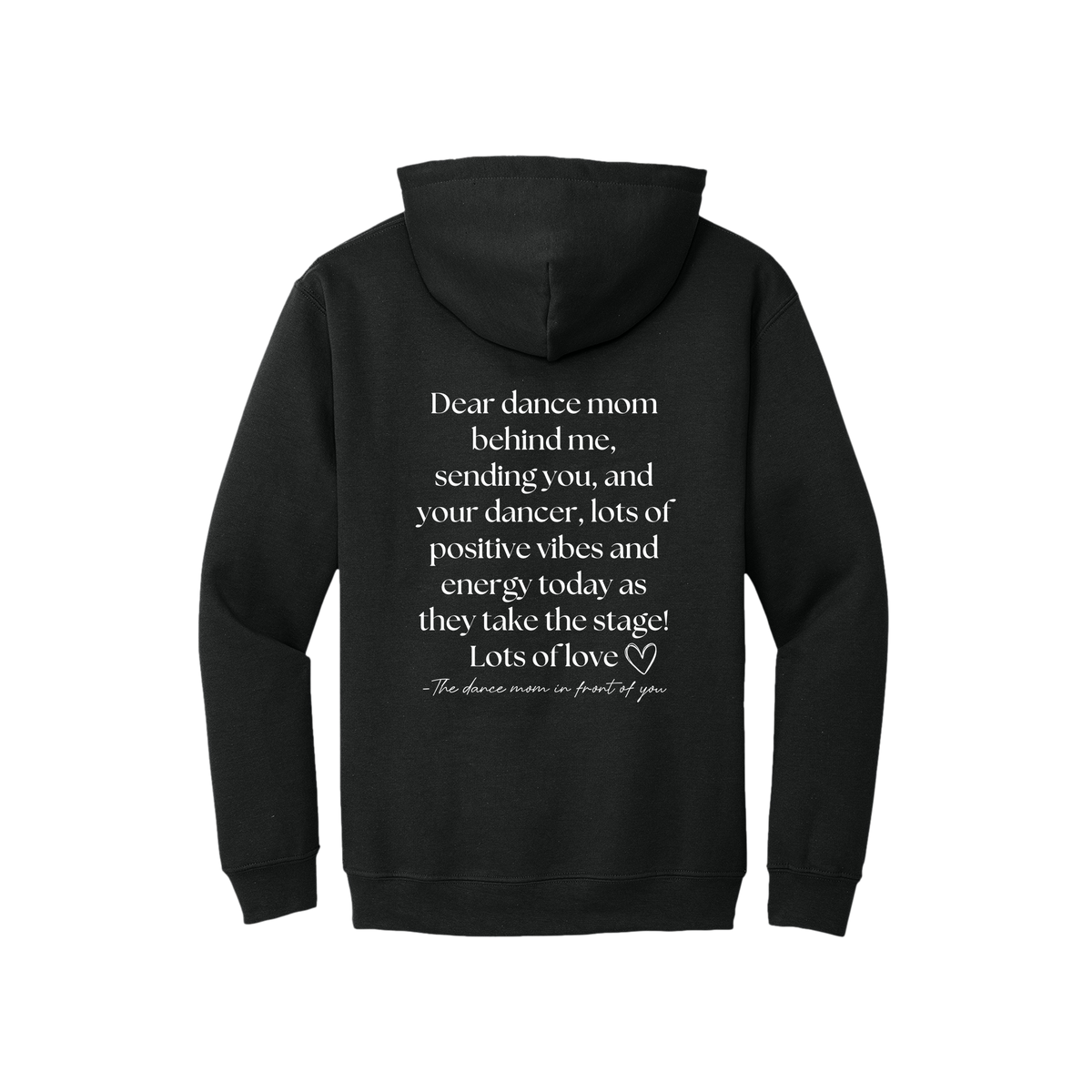 Adult 18500 Black Dear Dance Mom artwork - back view.