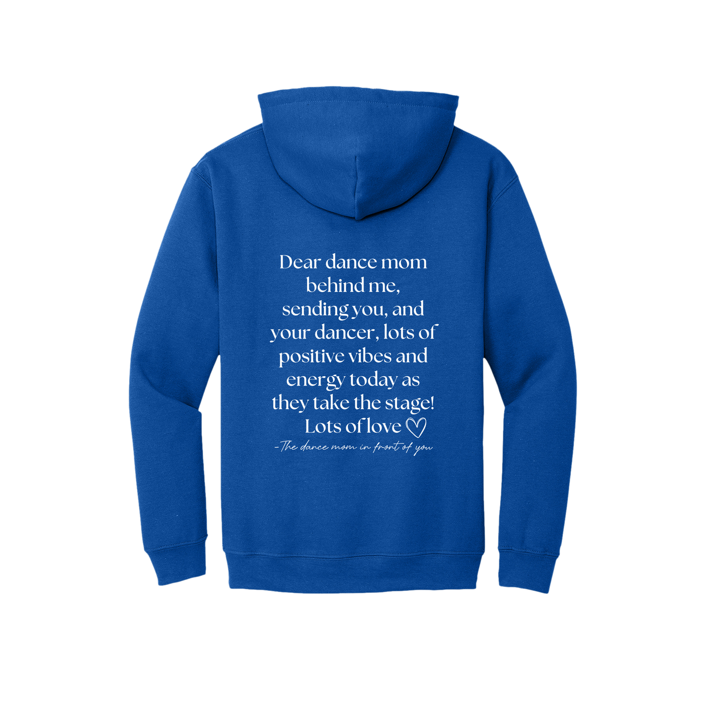 Adult 18500 Royal Dear Dance Mom artwork - back view.