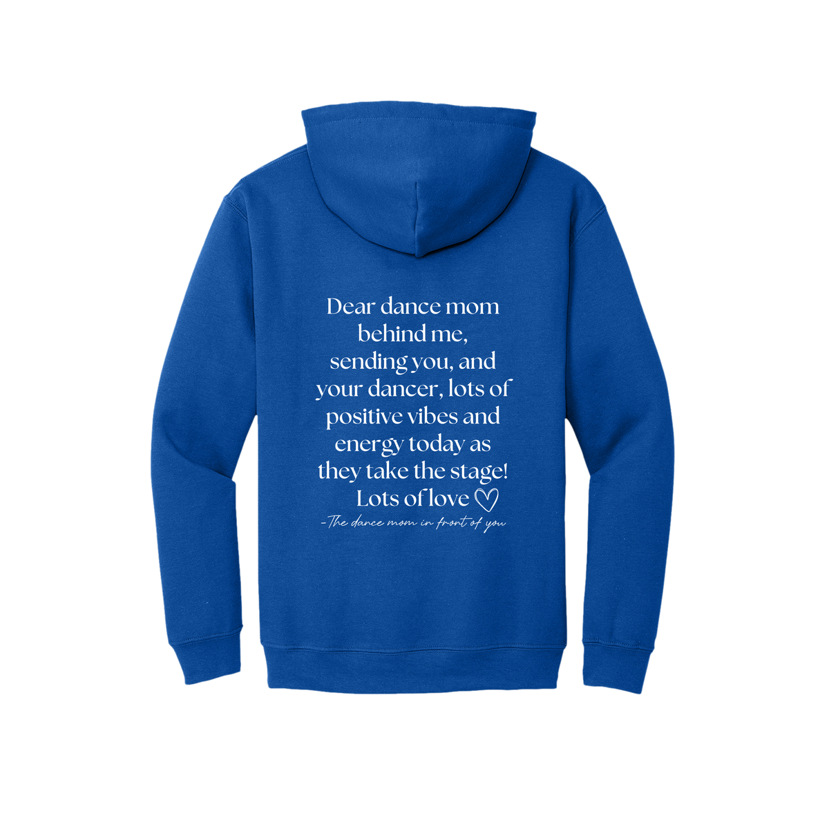 Adult 18500 Royal Dear Dance Mom artwork - back view.