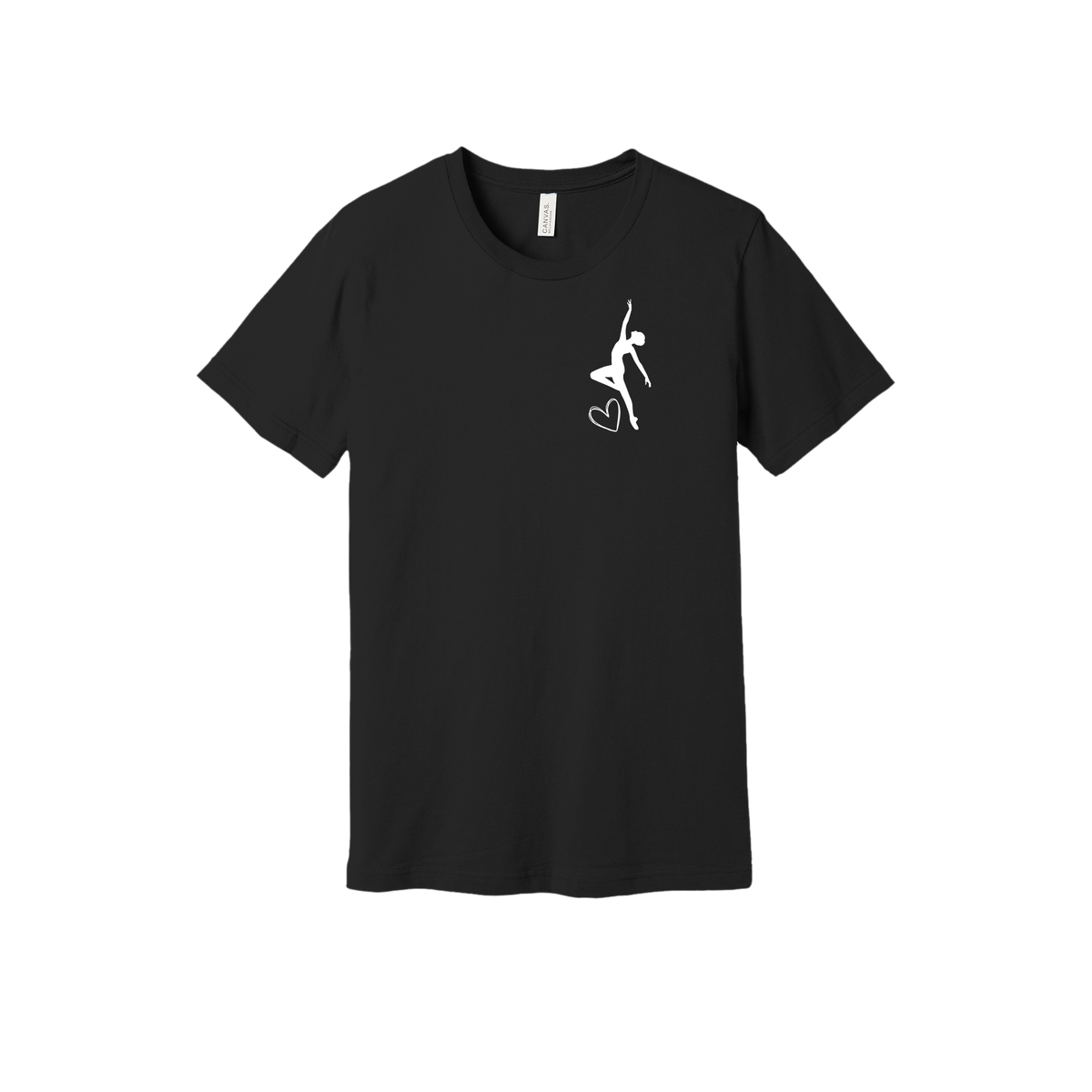 Adult BC3001 Black Dear Dance Mom artwork - front view.