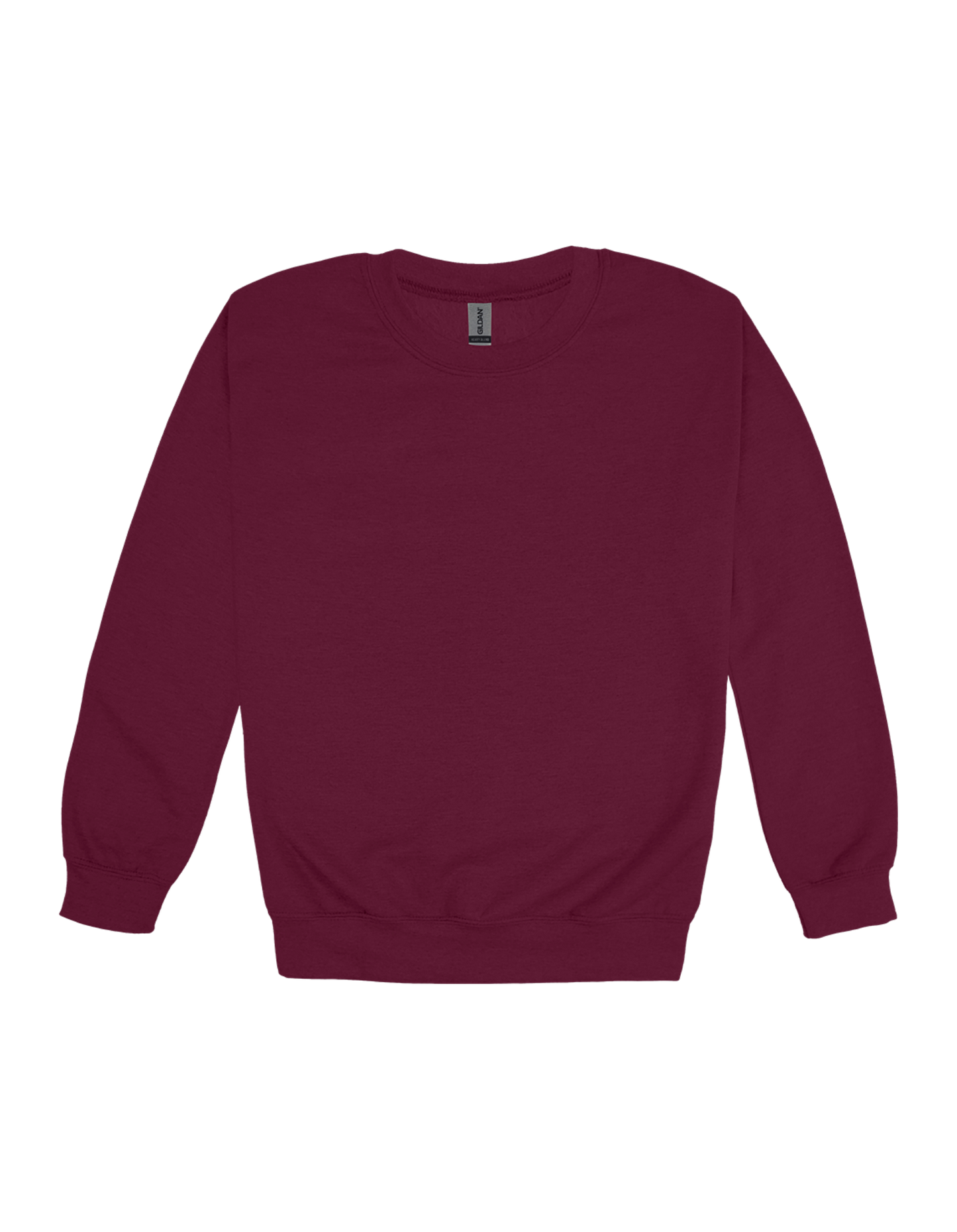 Custom youth Gildan crewneck sweatshirt in Maroon