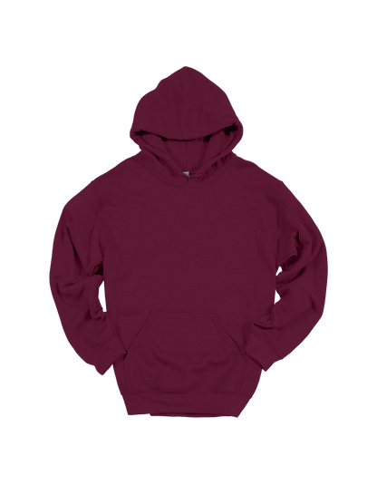 Custom adult Gildan hoodie in Maroon