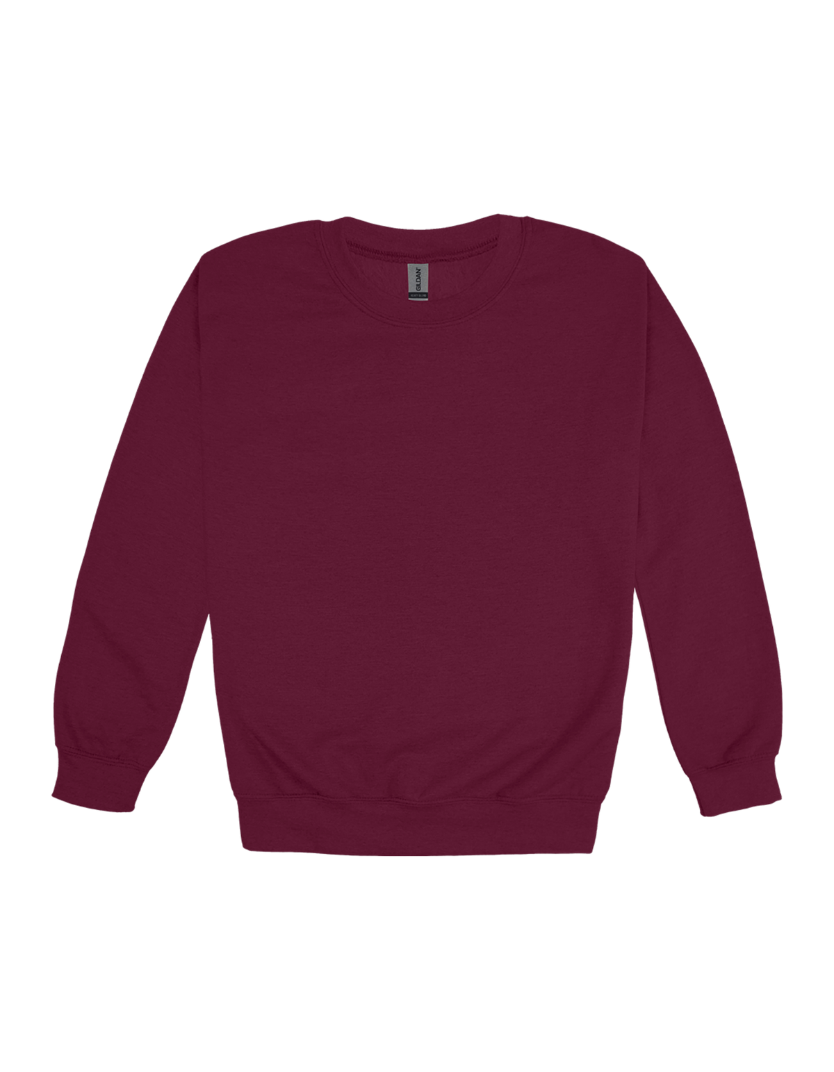 Custom adult Gildan crewneck sweatshirt in Maroon