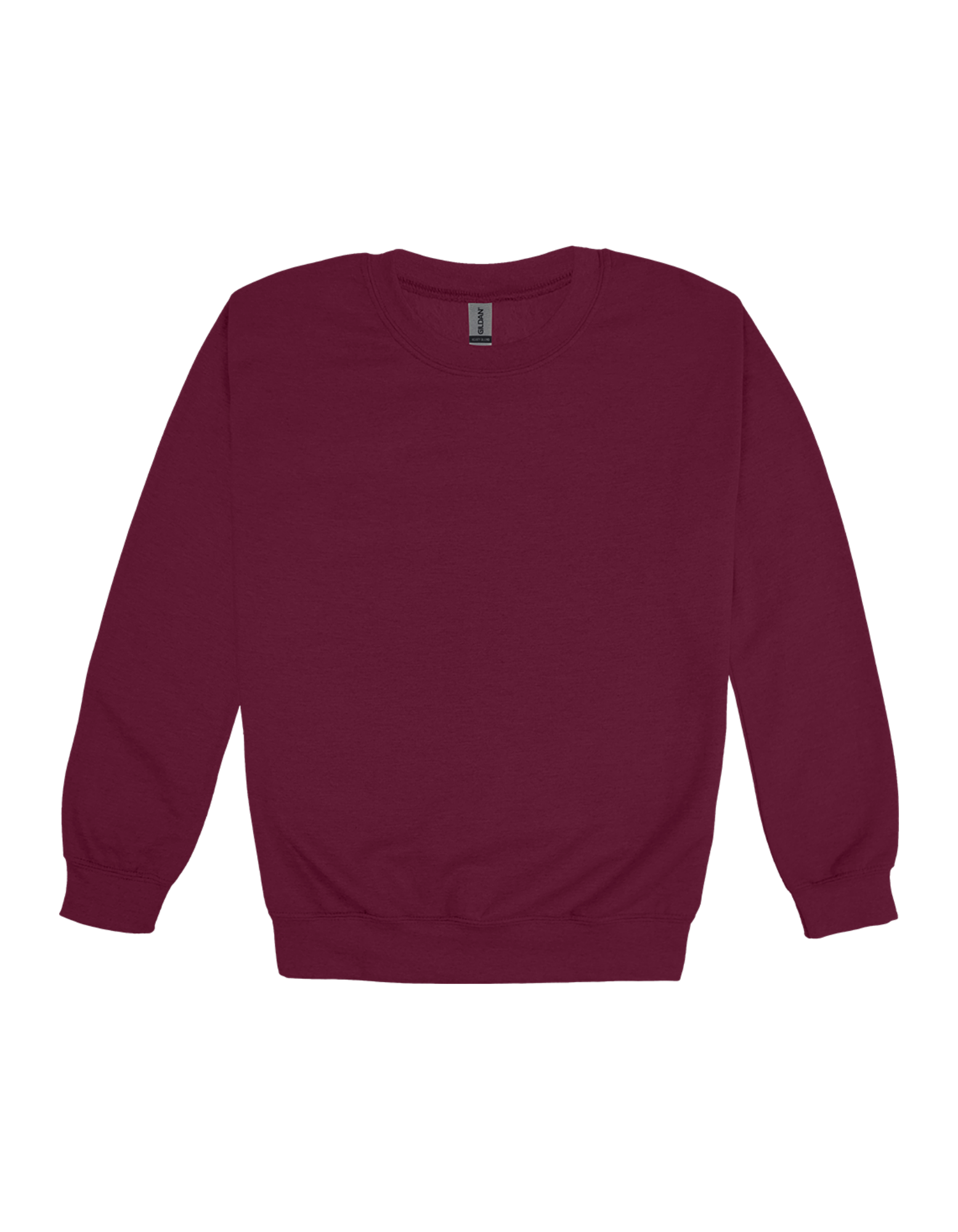 Custom adult Gildan crewneck sweatshirt in Maroon