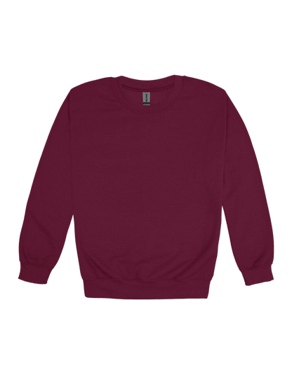Custom adult Gildan crewneck sweatshirt in Maroon