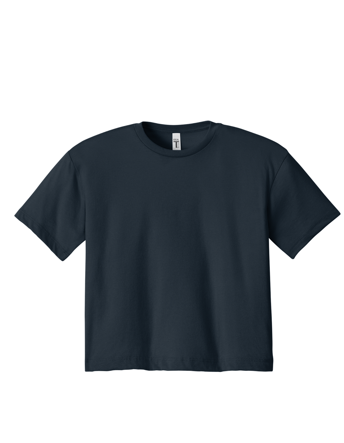 Custom women's Next Level crop T-shirt in Midnight Navy, front view