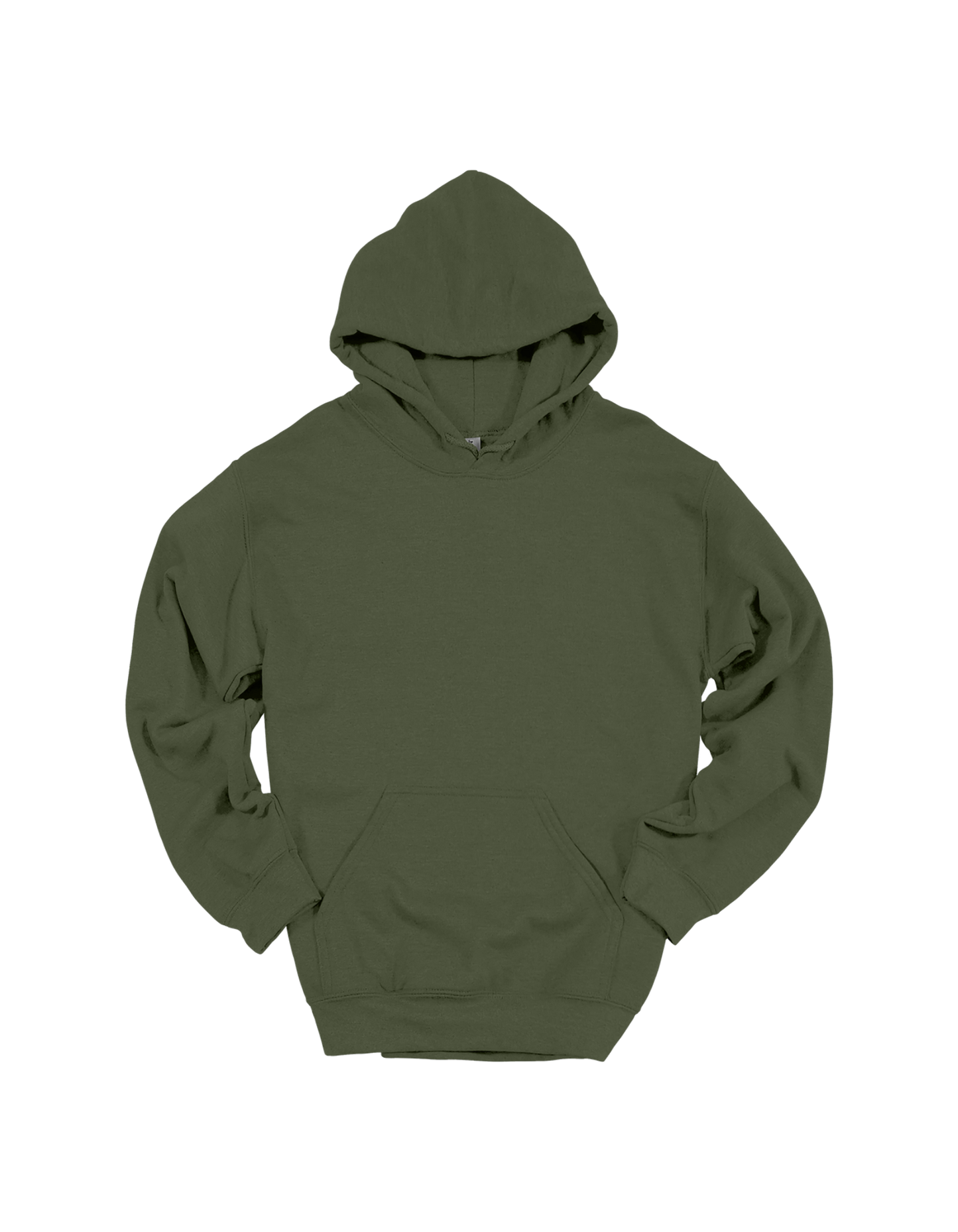 Custom adult Gildan hoodie in Miltary Green