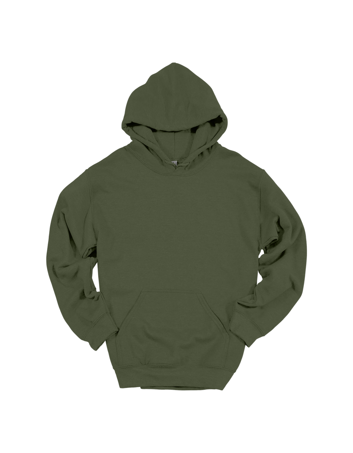Custom adult Gildan hoodie in Miltary Green