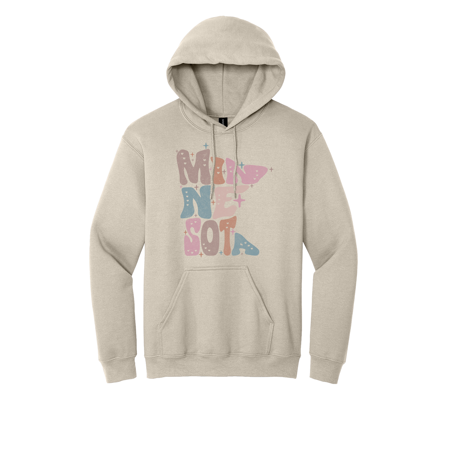 Minnesota Outline Apparel — Sand Adult Gildan 18500 front