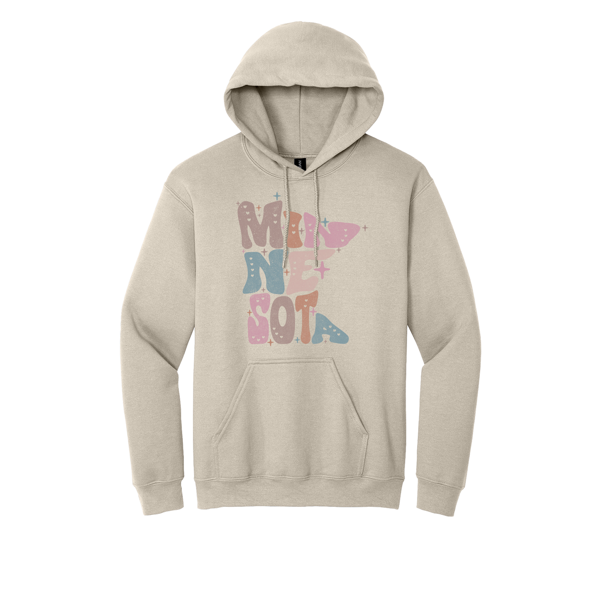 Minnesota Outline Apparel — Sand Adult Gildan 18500 front