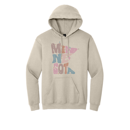 Minnesota Outline Apparel — Sand Adult Gildan 18500 front