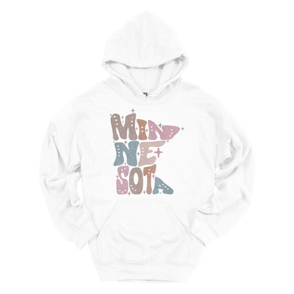 Minnesota Outline Apparel — White Adult Gildan 18500 front