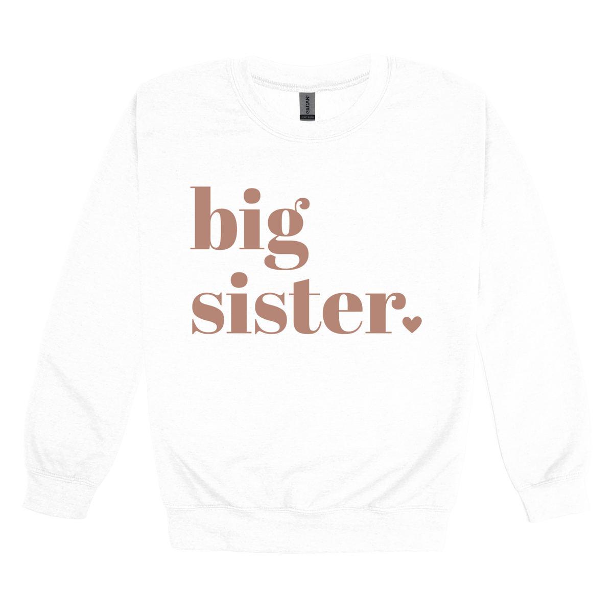 Big Sister Apparel — white adult-crewneck front