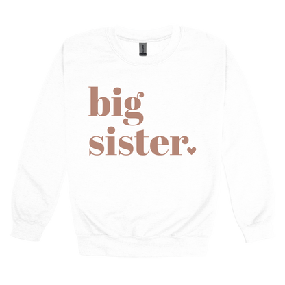 Big Sister Apparel — white adult-crewneck front