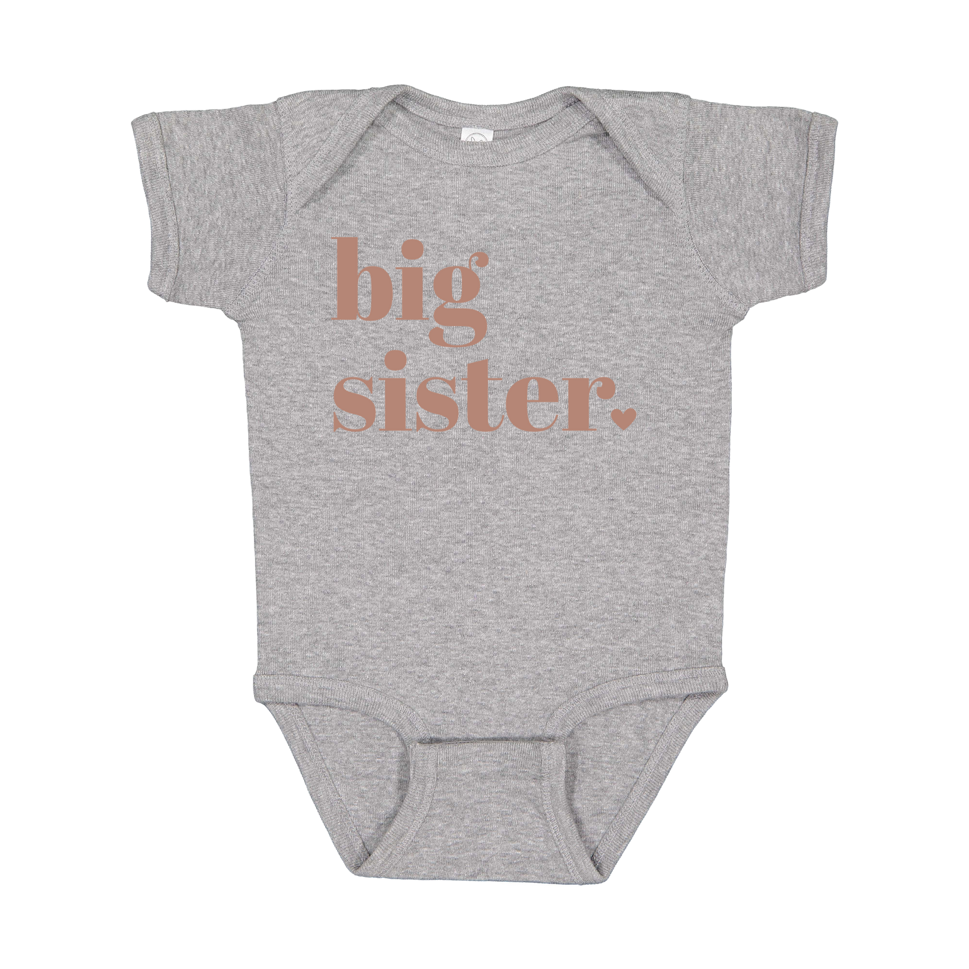 Big Sister Apparel — gray infant-onesie front