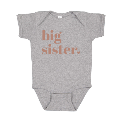 Big Sister Apparel — gray infant-onesie front