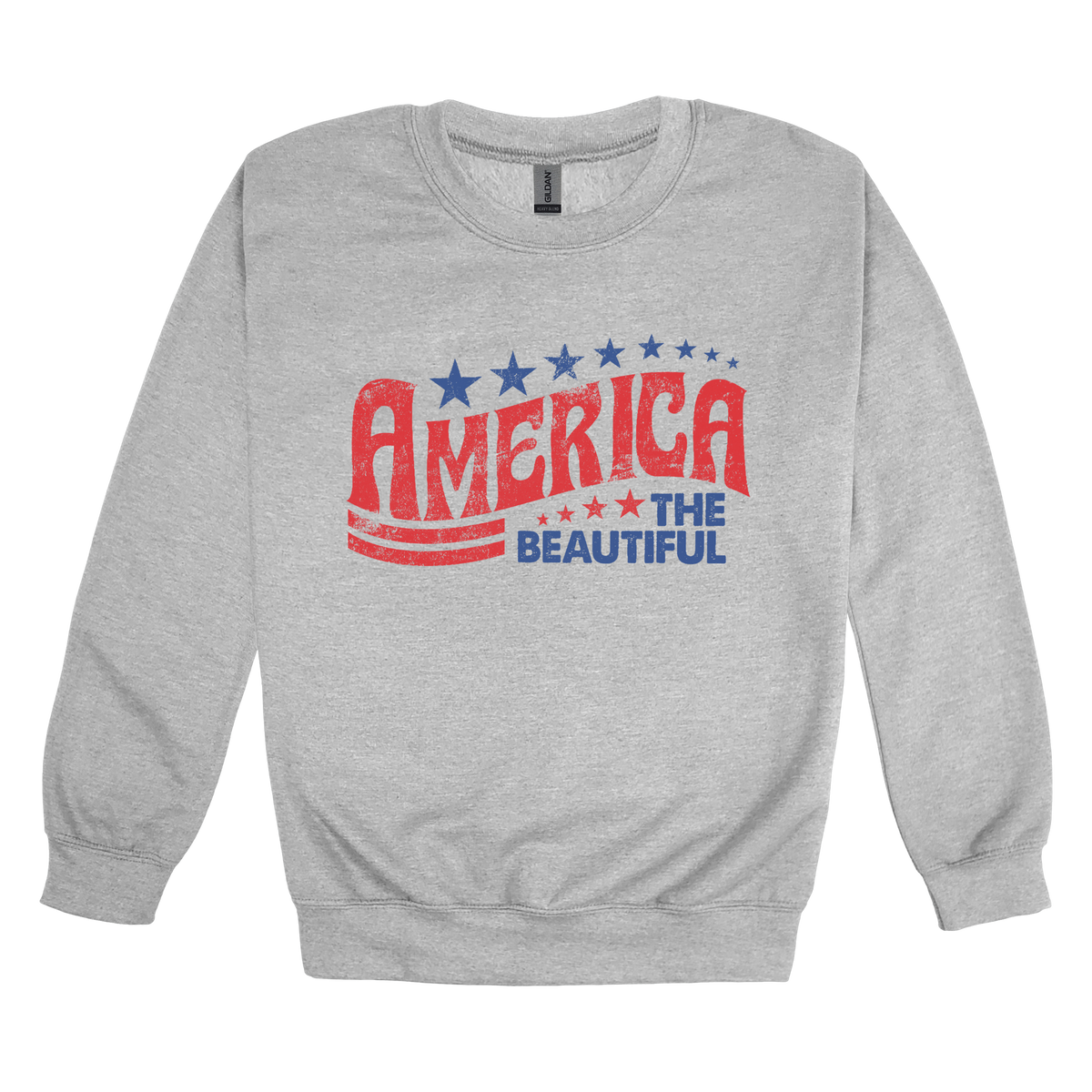 America the Beautiful Apparel — gray adult-crewneck front