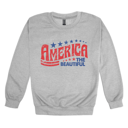 America the Beautiful Apparel — gray adult-crewneck front
