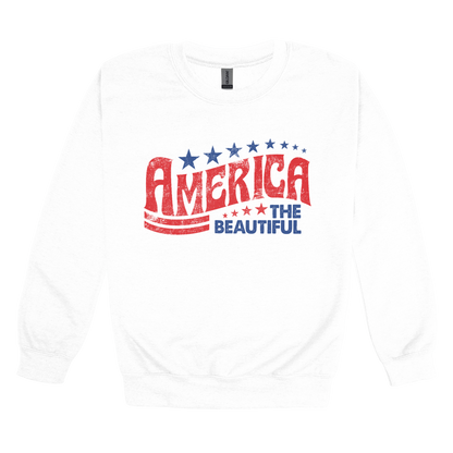 America the Beautiful Apparel — white adult-crewneck front