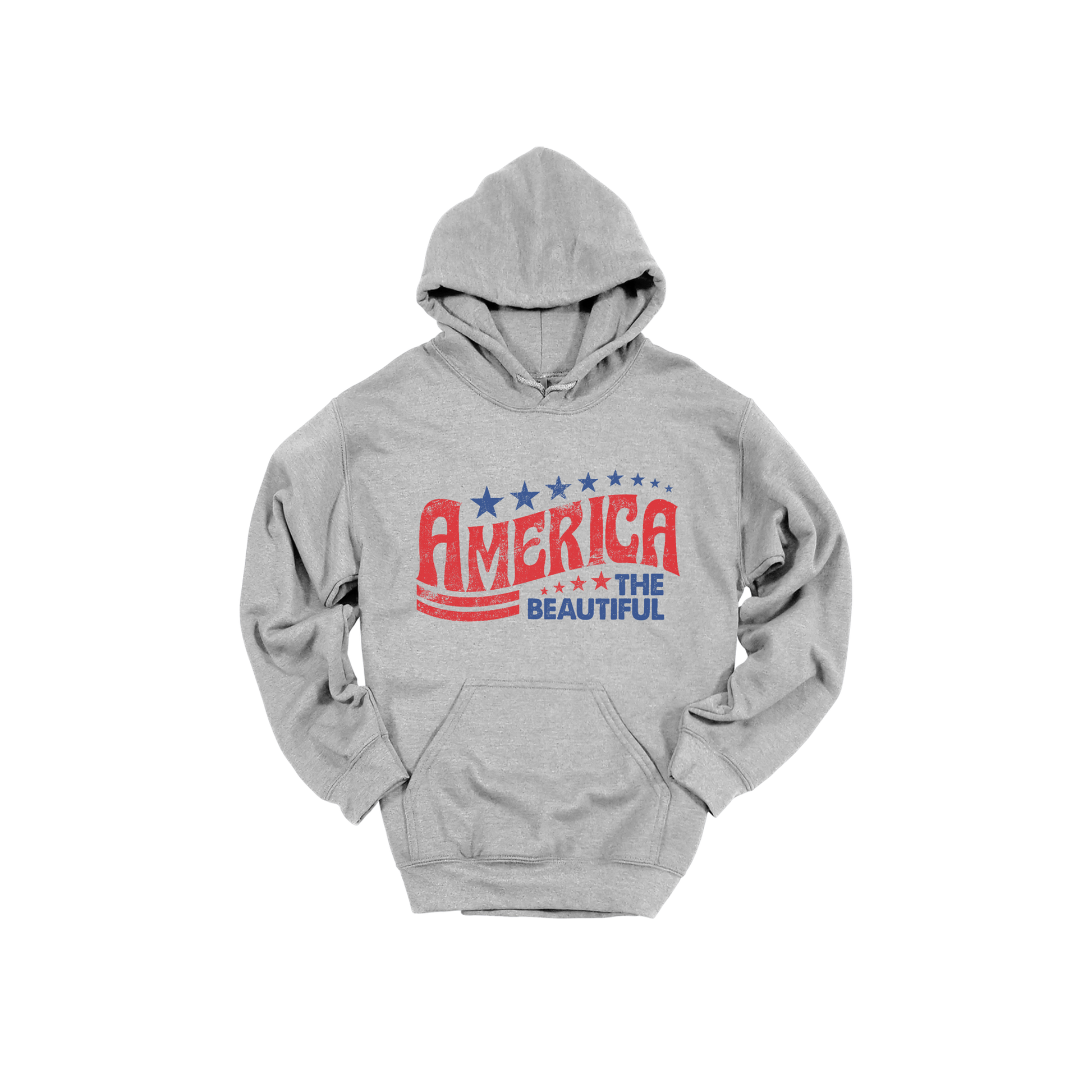 America the Beautiful Apparel — gray adult-hoodie front