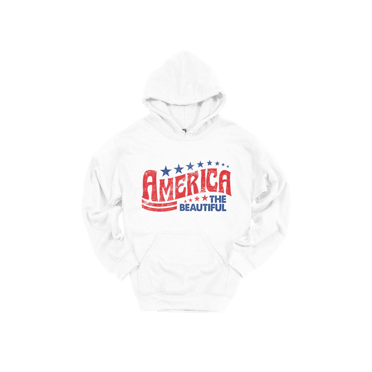 America the Beautiful Apparel — white adult-hoodie front