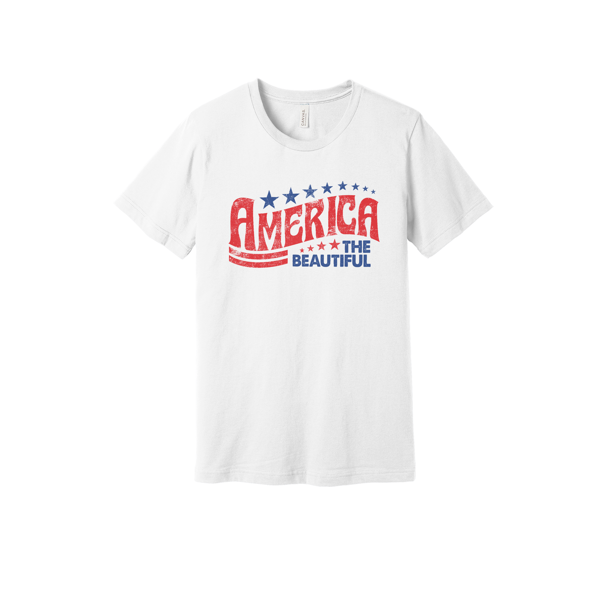 America the Beautiful Apparel — white adult-tee front