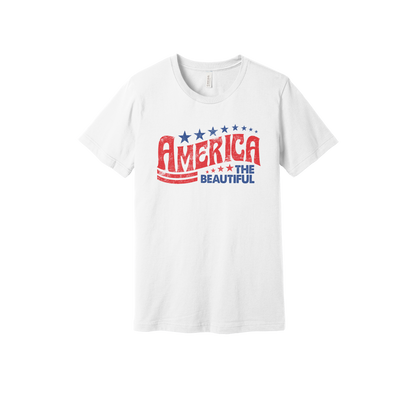 America the Beautiful Apparel — white adult-tee front