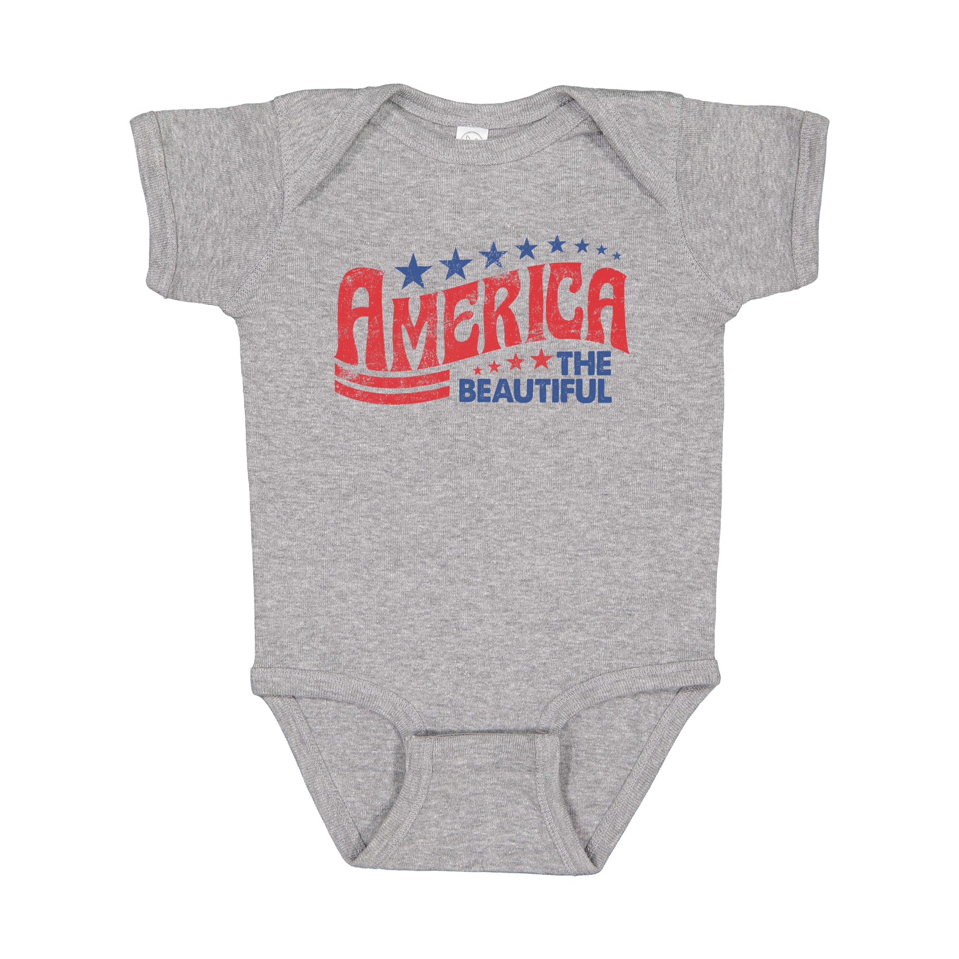 America the Beautiful Apparel — gray infant-onesie front