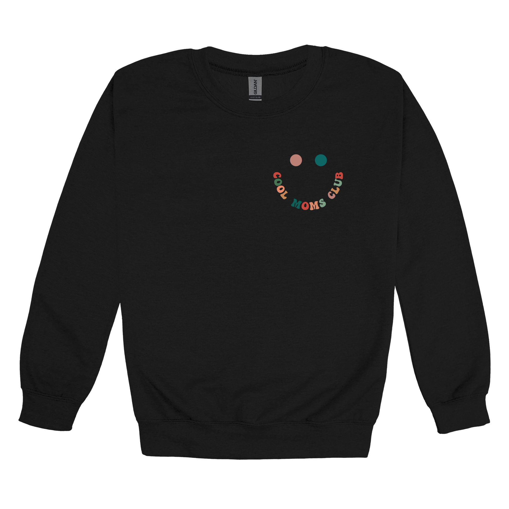 Cool Moms Club Apparel — black adult-crewneck front