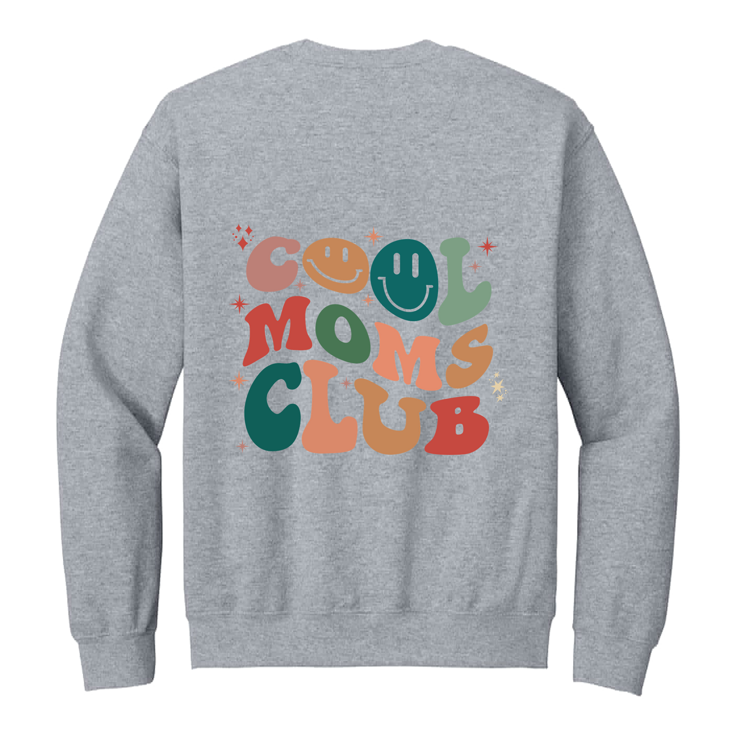 Cool Moms Club Apparel — gray adult-crewneck back