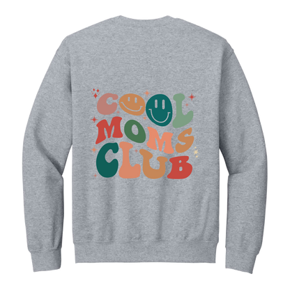 Cool Moms Club Apparel — gray adult-crewneck back