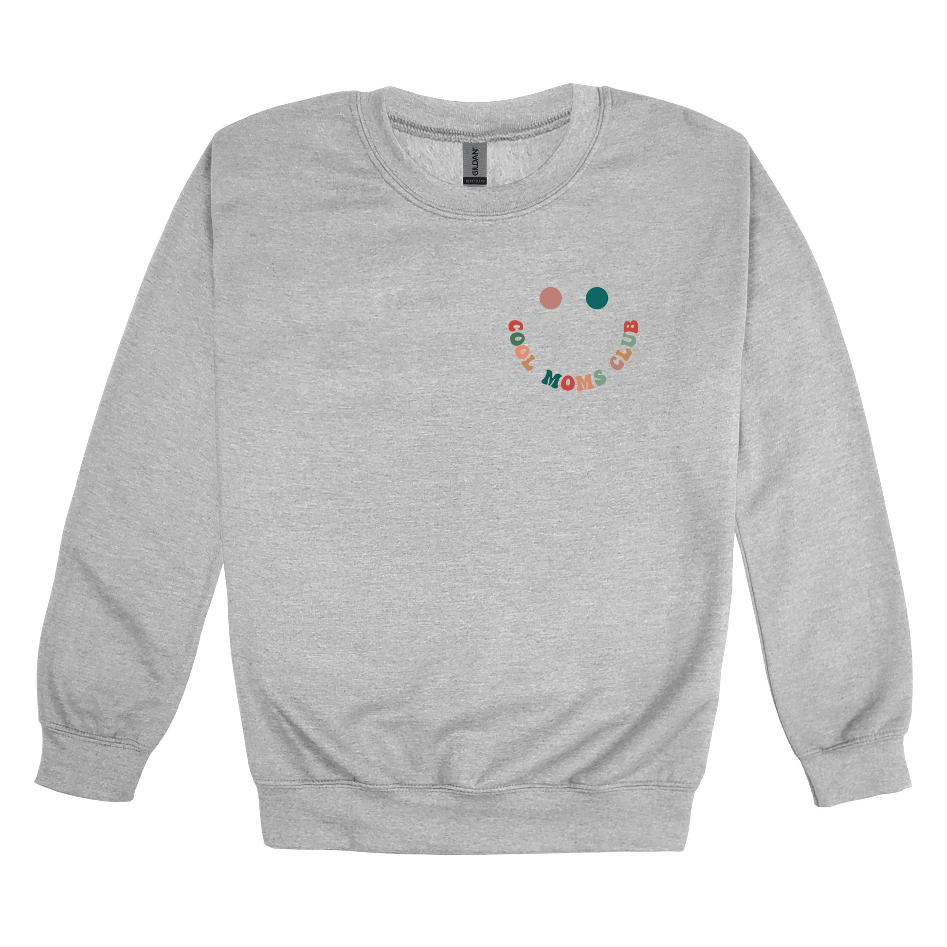 Cool Moms Club Apparel — gray adult-crewneck front