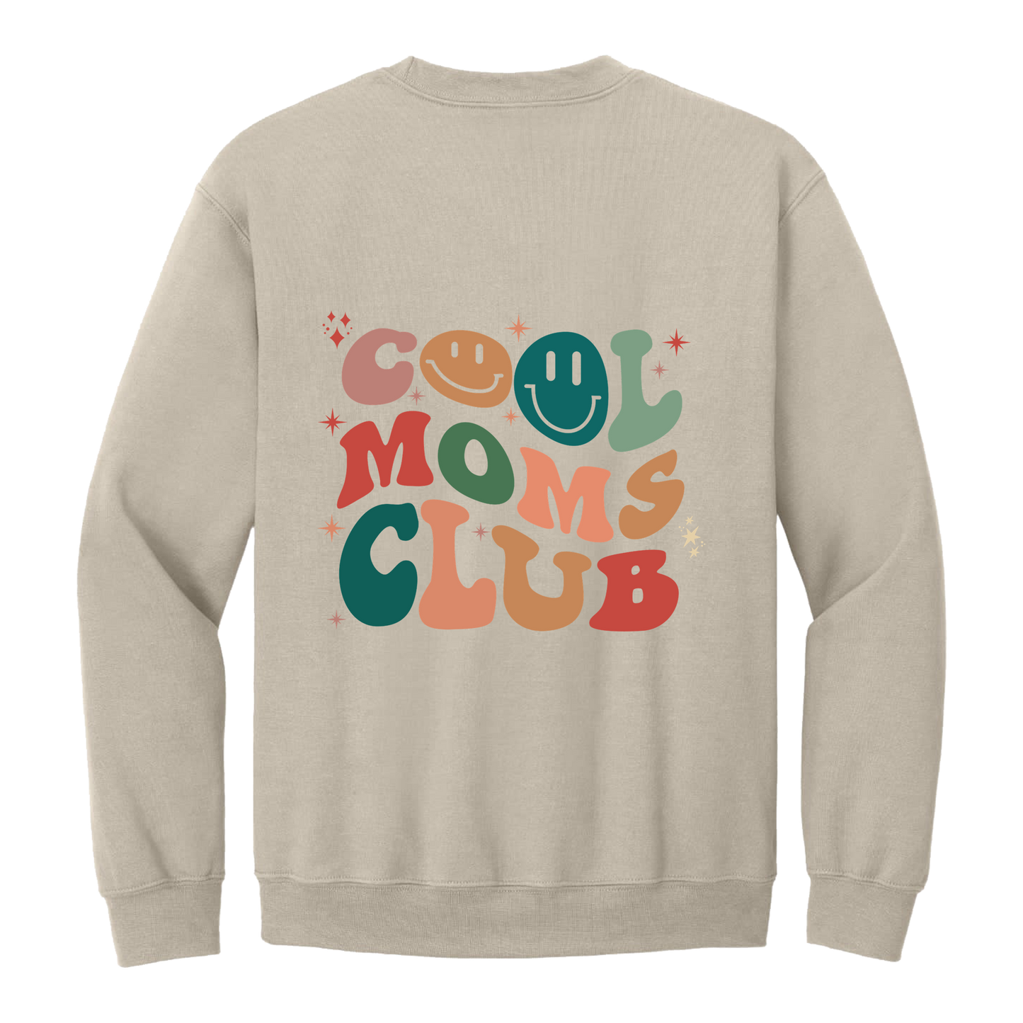 Cool Moms Club Apparel — tan adult-crewneck back